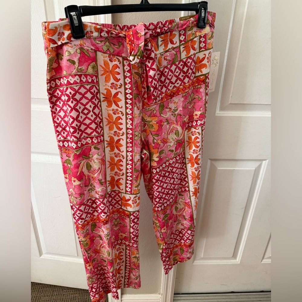 Bettina Star Pink and Orange Patterned Pants